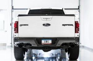 Ford Raptor Performance Exhaust - Rear - AWE Tuning - 0FG Cat Back - Diamond Black - `17-`27